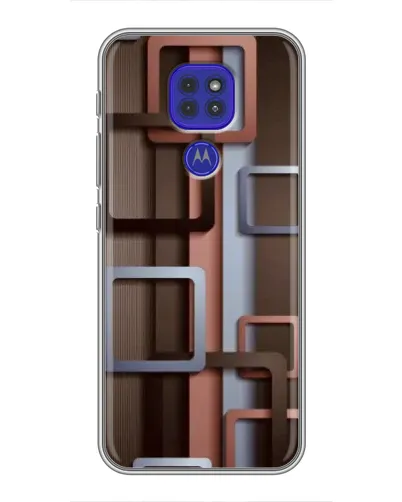 Чехол для Motorola MOTO G9 Play с картинкой «Коричневые объемные квадраты»