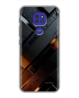 Чехол для Motorola MOTO G9 Play с картинкой «Черные геометрические блоки»