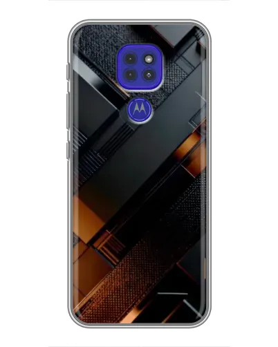 Чехол для Motorola MOTO G9 Play с картинкой «Черные геометрические блоки»