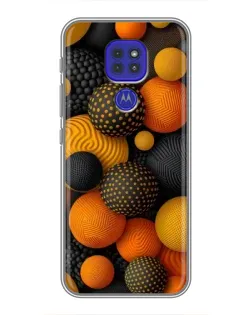 Чехол для Motorola MOTO G9 Play с картинкой «Объемные оранжевые сферы»