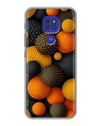 Чехол для Motorola MOTO G9 Play с картинкой «Объемные оранжевые сферы»