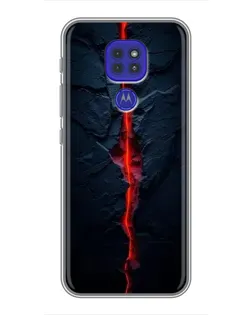 Чехол для Motorola MOTO G9 Play с картинкой «Kрасная лавовая трещина»
