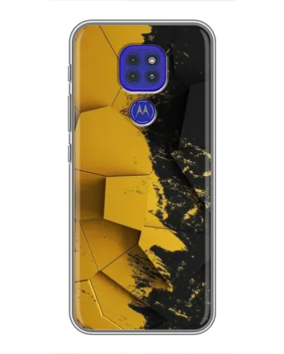 Чехол для Motorola MOTO G9 Play с картинкой «Золотые осколки геометрии»