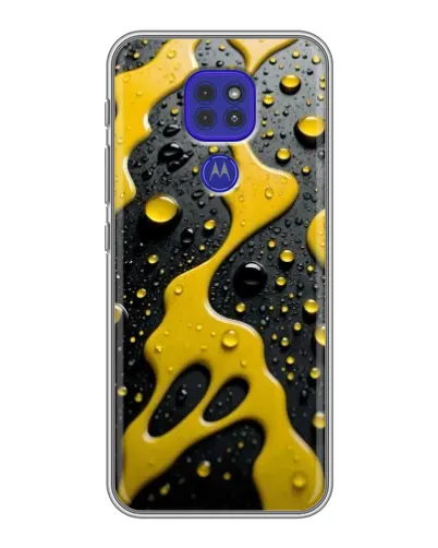 Чехол для Motorola MOTO G9 Play с картинкой «Жидкое желтое золото»