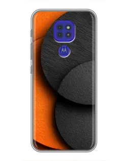 Чехол для Motorola MOTO G9 Play с картинкой «Геометрия оранжевых кругов»