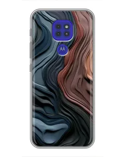 Чехол для Motorola MOTO G9 Play с картинкой «Цветные волны каньона»
