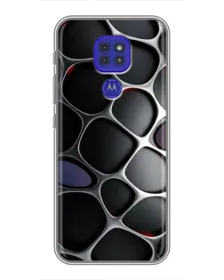 Чехол для Motorola MOTO G9 Play с картинкой «Объемная темная решетка»