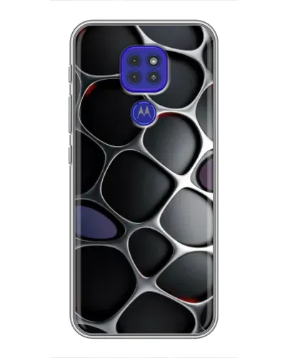 Чехол для Motorola MOTO G9 Play с картинкой «Объемная темная решетка»