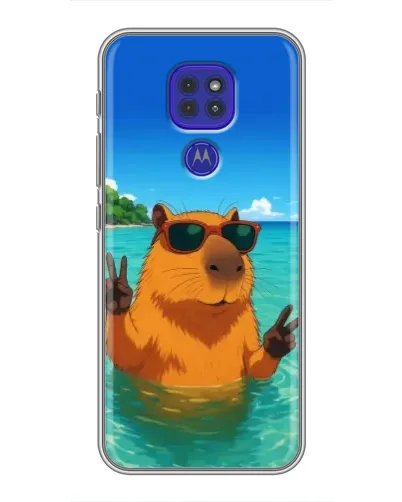 Чехол для Motorola MOTO G9 Play с картинкой «Морская капибара»