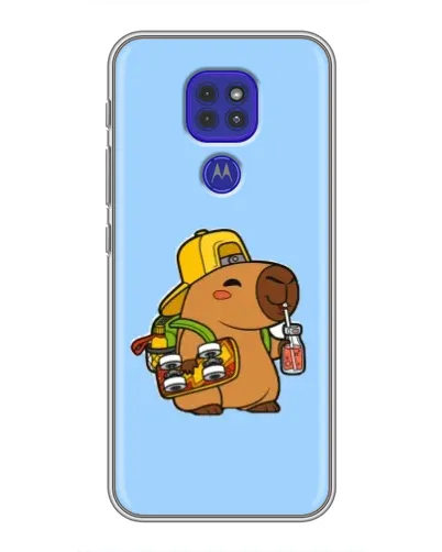 Чехол для Motorola MOTO G9 Play с картинкой «Капибара на скейте»