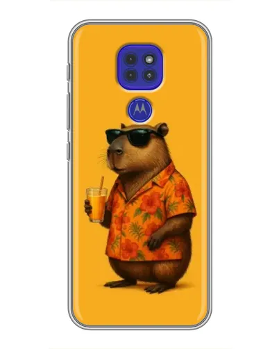 Чехол для Motorola MOTO G9 Play с картинкой «Капибара на отдыхе»