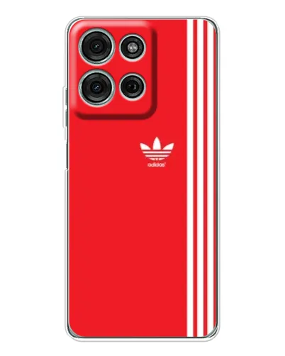 Чехол для Motorola Moto G96 5G с картинкой «Красный минимализм Adidas»