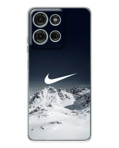 Чехол для Motorola Moto G96 5G с картинкой «Nike — зимние горы» Чехол для Motorola Moto G96 5G с картинкой «Nike — зимние горы»
