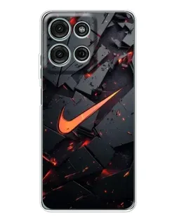 Чехол для Motorola Moto G96 5G с картинкой «Nike — эффект разломов» Чехол для Motorola Moto G96 5G с картинкой «Nike — эффект разломов»