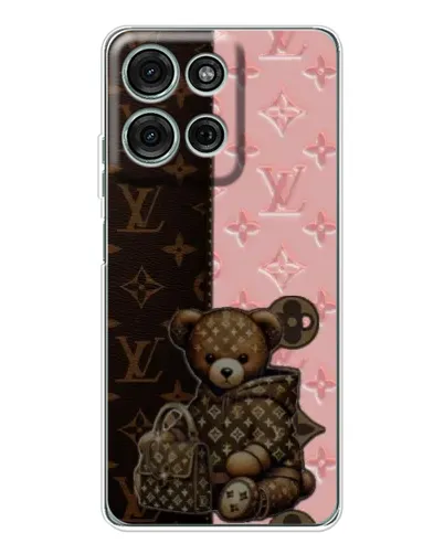 Чехол для Motorola Moto G96 5G с картинкой «Мишка в стиле LV»