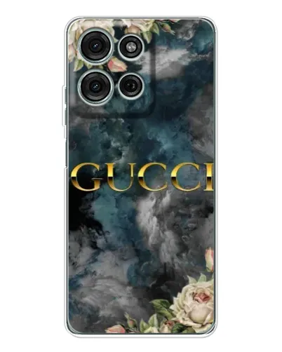 Чехол для Motorola Moto G96 5G с картинкой «Абстрактные цветы Gucci»