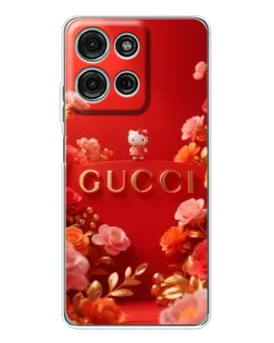 Чехол для Motorola Moto G96 5G с картинкой «Gucci — золотой сад»