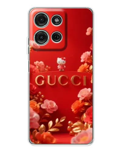 Чехол для Motorola Moto G96 5G с картинкой «Gucci — золотой сад»