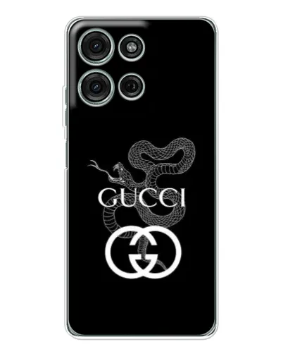 Чехол для Motorola Moto G96 5G с картинкой «Gucci — серебряная змея»