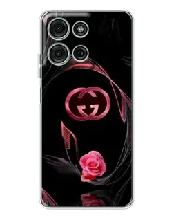 Чехол для Motorola Moto G96 5G с картинкой «Gucci — неоновая роза»