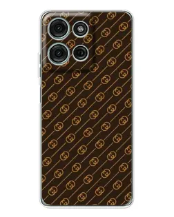 Чехол для Motorola Moto G96 5G с картинкой «Gucci — золотые диагонали»