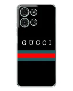 Чехол для Motorola Moto G96 5G с картинкой «Gucci — красный пояс»