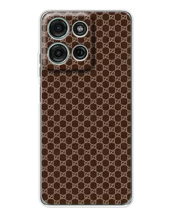 Чехол для Motorola Moto G96 5G с картинкой «Gucci — шоколадная сетка»