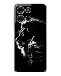 Чехол для Motorola Moto G96 5G с картинкой «BMW и лев» Чехол для Motorola Moto G96 5G с картинкой «BMW и лев»