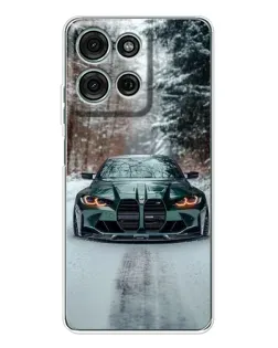 Чехол для Motorola Moto G96 5G с картинкой «BMW в зимнем лесу» Чехол для Motorola Moto G96 5G с картинкой «BMW в зимнем лесу»