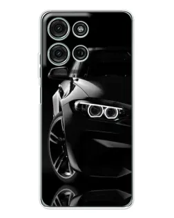 Чехол для Motorola Moto G96 5G с картинкой «Черная BMW — профиль» Чехол для Motorola Moto G96 5G с картинкой «Черная BMW — профиль»