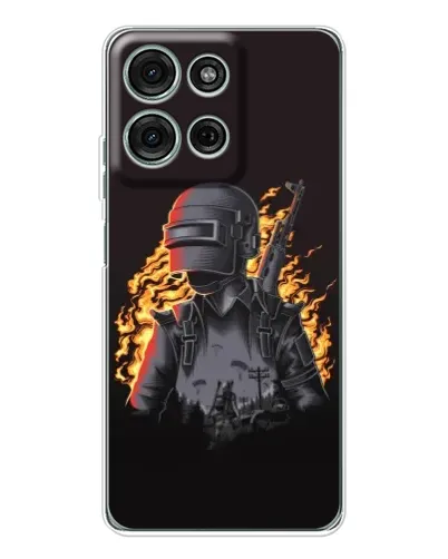 Чехол для Motorola Moto G96 5G с картинкой «PUBG — огненный силуэт» Чехол для Motorola Moto G96 5G с картинкой «PUBG — огненный силуэт»