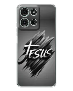 Чехол для Motorola Moto G96 5G с картинкой «Надпись Jesus Graffiti»