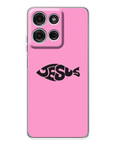 Чехол для Motorola Moto G96 5G с картинкой «Розовый символ Jesus» Чехол для Motorola Moto G96 5G с картинкой «Розовый символ Jesus»