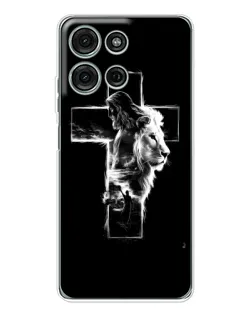 Чехол для Motorola Moto G96 5G с картинкой «Сияющий крест Jesus»