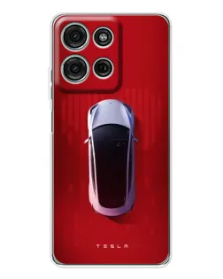 Чехол для Motorola Moto G96 5G с картинкой «Tesla Top View»