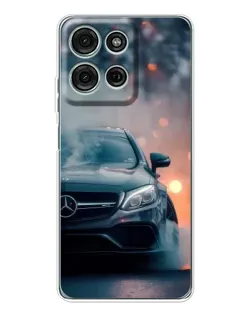 Чехол для Motorola Moto G96 5G с картинкой «Mercedes — ночной город»
