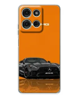 Чехол для Motorola Moto G96 5G с картинкой «Оранжевый Mercedes AMG»