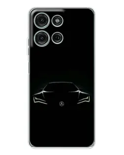 Чехол для Motorola Moto G96 5G с картинкой «Mercedes — силуэт авто» Чехол для Motorola Moto G96 5G с картинкой «Mercedes — силуэт авто»
