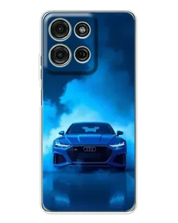 Чехол для Motorola Moto G96 5G с картинкой «Audi — голубая энергия»