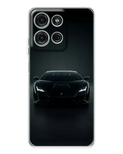 Чехол для Motorola Moto G96 5G с картинкой «Черный Lamborghini Aventador»