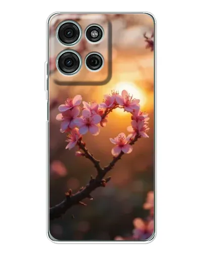 Чехол для Motorola Moto G96 5G с картинкой «Розовый цвет сердце на фоне заката» Чехол для Motorola Moto G96 5G с картинкой «Розовый цвет сердце на фоне заката»
