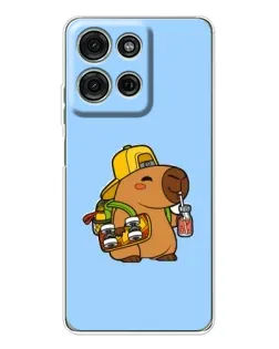 Чехол для Motorola Moto G96 5G с картинкой «Капибара на скейте»