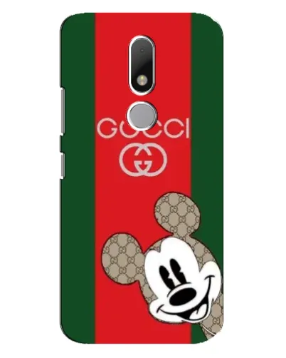 Чехол для Motorola Moto M с картинкой «Gucci — полосы и Микки»