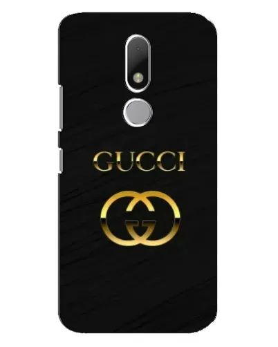 Чехол для Motorola Moto M с картинкой «Золотой логотип Gucci»