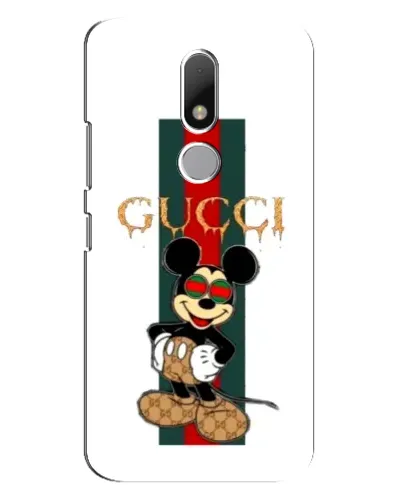 Чехол для Motorola Moto M с картинкой «Микки Маус Gucci — полосы»