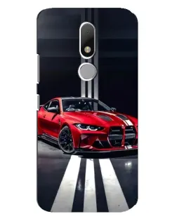 Чехол для Motorola Moto M с картинкой «Красная BMW на дороге»