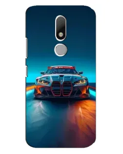 Чехол для Motorola Moto M с картинкой «BMW — огни неона»