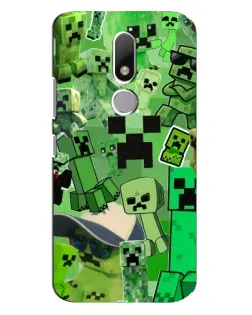 Чехол для Motorola Moto M с картинкой «Криперы Minecraft»