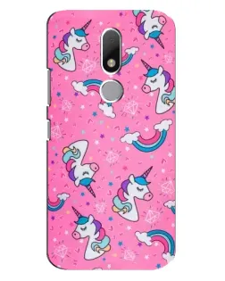 Чехол для Motorola Moto M с картинкой «Unicorn паттерн розовый»