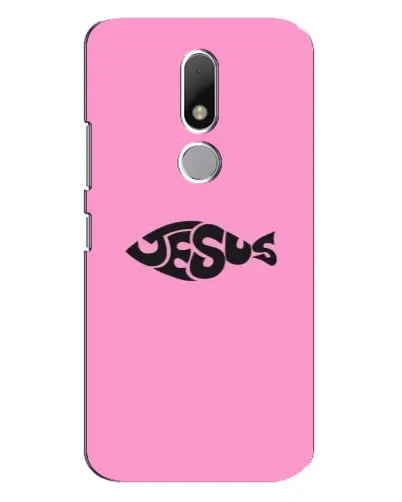 Чехол для Motorola Moto M с картинкой «Розовый символ  Jesus»